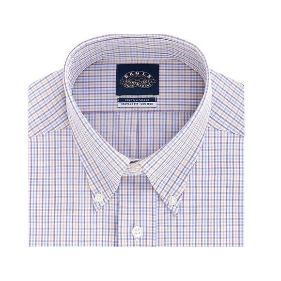 Eagle Men's Classic Fit Stretch Collar Dress Shirt Purple Size 18.5X34X35 - Picture 4 of 4